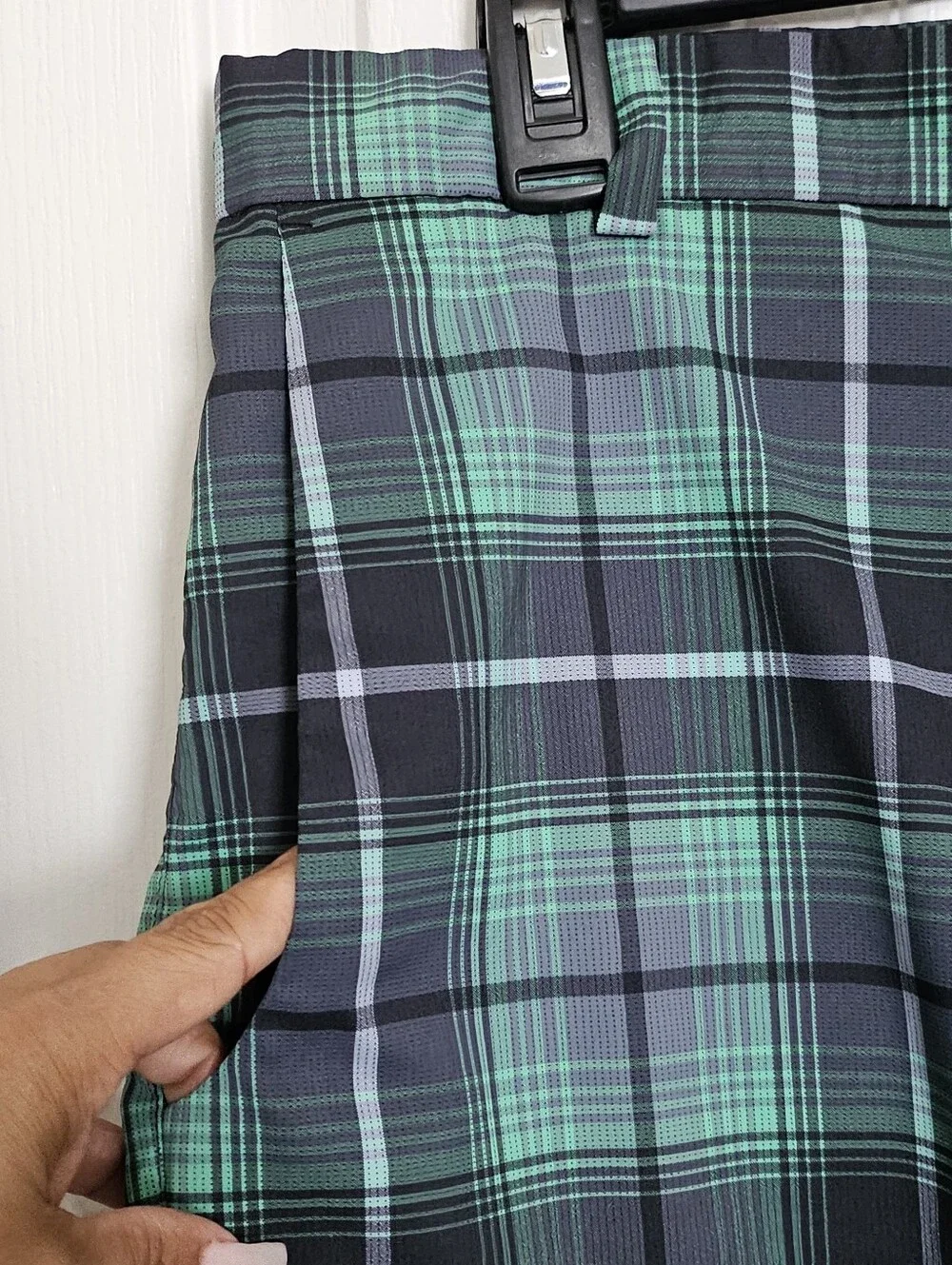 Nike Golf Dri-FIT Tour Performance Plaid Golf Shorts Men's 34 Green Black.